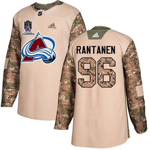 Adidas Colorado Avalanche #96 Mikko Rantanen Camo Authentic Youth 2022 Stanley Cup Champions Veterans Day Stitched Jersey Youth