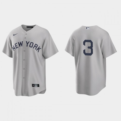 New York New York Yankees #3 Babe Ruth Men's Gray 2021 Field of Dreams Game Jersey Men's