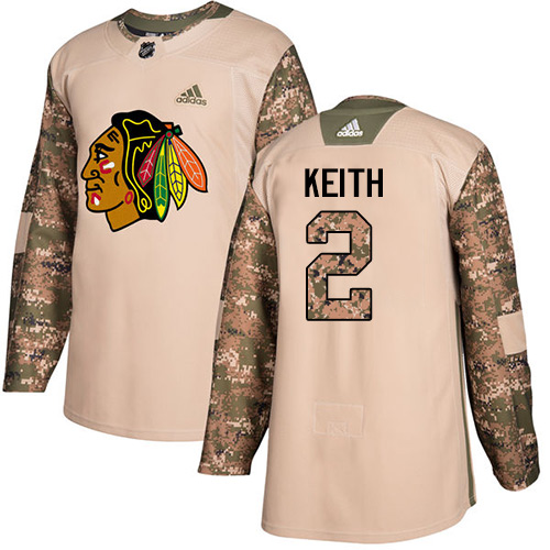 Adidas Chicago Blackhawks #2 Duncan Keith Camo Authentic 2017 Veterans Day Stitched Youth Jersey Youth