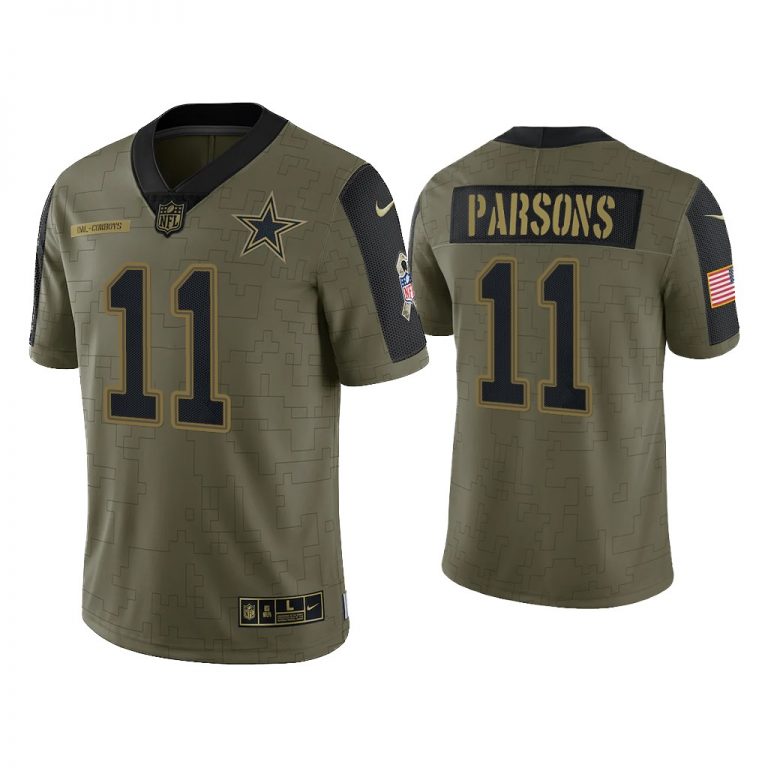 Dallas Cowboys #11 Micah Parsons Olive 2021 Salute To Service Limited Player Jersey