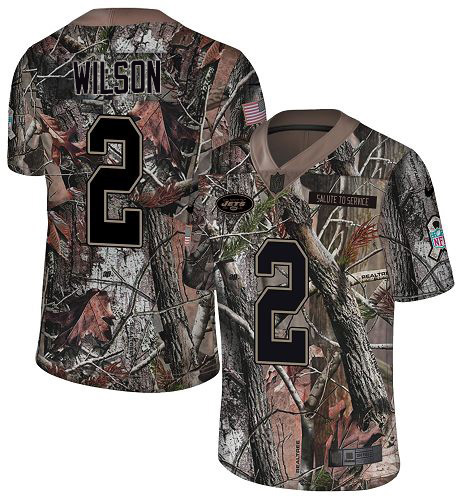 Jets #2 Zach Wilson Camo Youth Stitched Limited Rush Realtree Jersey