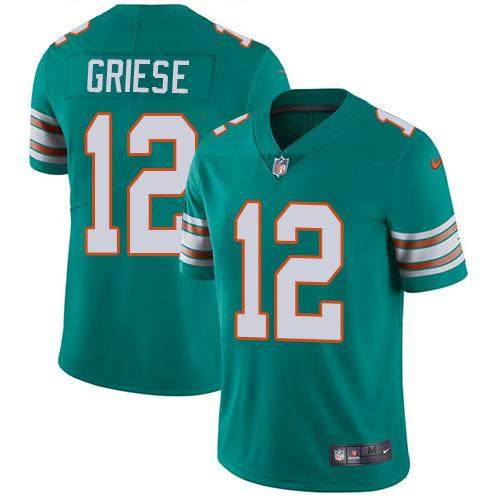 Miami Dolphins #12 Bob Griese Aqua Green Alternate Youth Stitched Vapor Untouchable Limited Jersey Youth