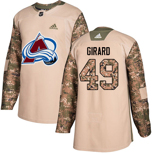 Adidas Colorado Avalanche #49 Samuel Girard Camo Authentic 2017 Veterans Day Stitched Jersey Men's