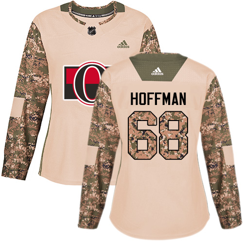 Adidas Ottawa Senators #68 Mike Hoffman Camo Authentic 2017 Veterans Day Women's Stitched Jersey Womens