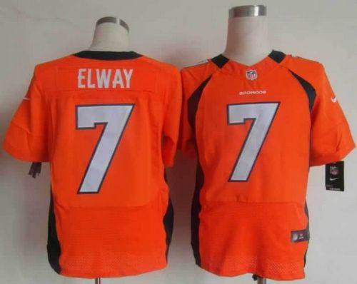 Broncos #7 John Elway Orange Team Color Men's Stitched Elite Jersey
