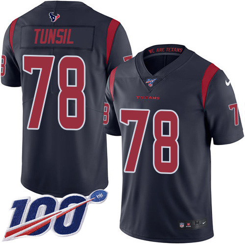 Houston Texans #78 Laremy Tunsil Navy Blue Youth Stitched Limited Rush 100th Season Jersey Youth