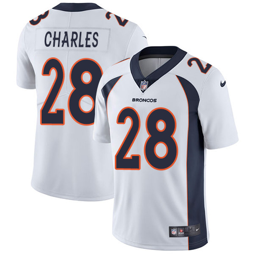 Denver Broncos #28 Jamaal Charles White Men's Stitched Vapor Untouchable Limited Jersey Men's
