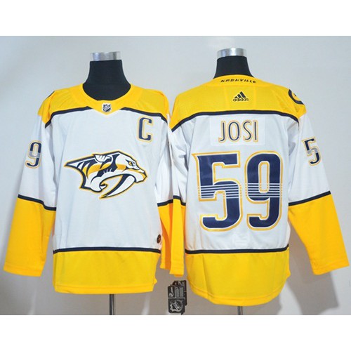 Adidas Nashville Predators #59 Roman Josi White Road Authentic Stitched Jersey Men's