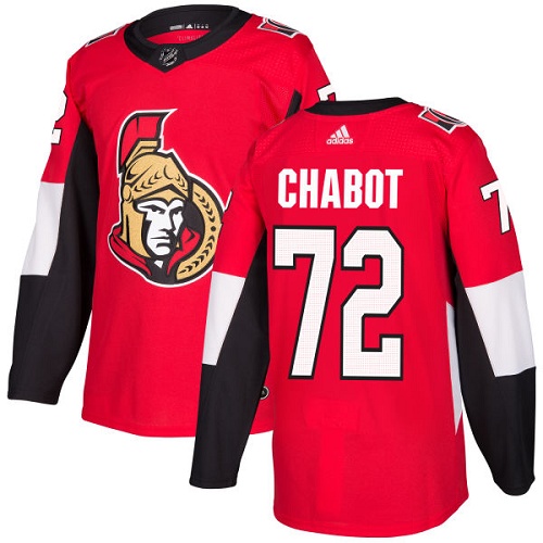Adidas Ottawa Senators #72 Thomas Chabot Red Home Authentic Stitched Jersey Men's