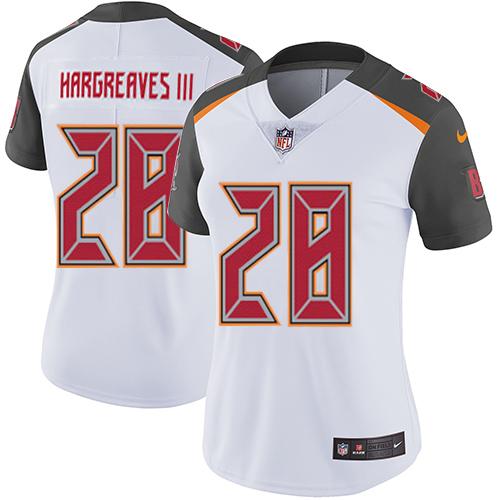 Tampa Bay Buccaneers #28 Vernon Hargreaves III White Women's Stitched Vapor Untouchable Limited Jersey Womens