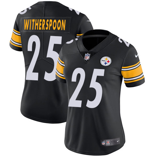 Steelers #25 Ahkello Witherspoon Black Team Color Women's Stitched Vapor Untouchable Limited Jersey