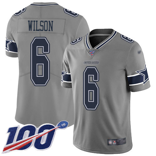 Cowboys #6 Donovan Wilson Gray Men's Stitched Limited Inverted Legend 100th Season Jersey