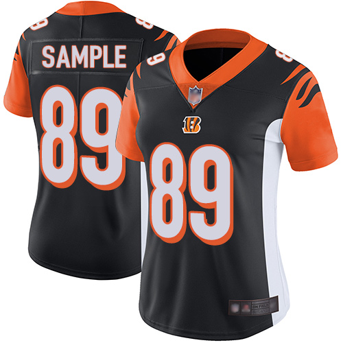 Cincinnati Bengals #89 Drew Sample Black Team Color Women's Stitched Vapor Untouchable Limited Jersey Womens