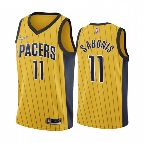 Indiana Indiana Pacers #11 Domantas Sabonis Gold Youth Swingman 2020-21 Earned Edition Jersey Youth
