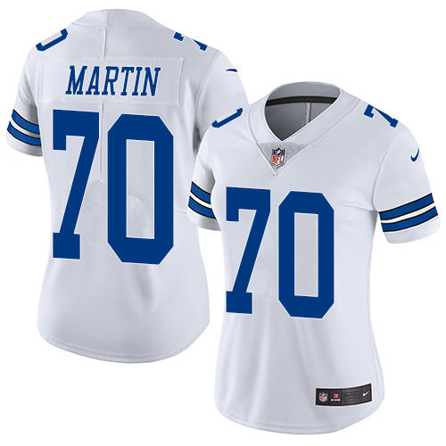 Dallas Cowboys #70 Zack Martin White Women's Stitched Vapor Untouchable Limited Jersey Womens