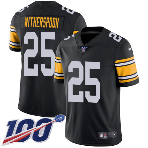 Steelers #25 Ahkello Witherspoon Black Alternate Men's Stitched 100th Season Vapor Limited Jersey