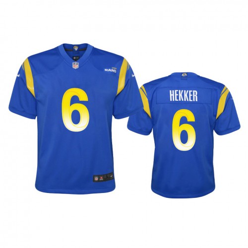 Los Angeles Los Angeles Rams #6 Johnny Hekker Youth Game Jersey - Royal Youth