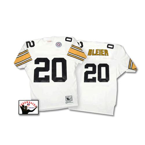 Mitchell & Ness Pittsburgh Steelers #20 Rocky Bleier White Stitched Throwback Jersey Men's