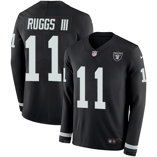 Las Vegas Raiders #11 Henry Ruggs III Black Team Color Youth Stitched Limited Therma Long Sleeve Jersey Youth