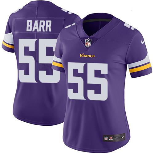 Minnesota Vikings #55 Anthony Barr Purple Team Color Women's Stitched Vapor Untouchable Limited Jersey Womens
