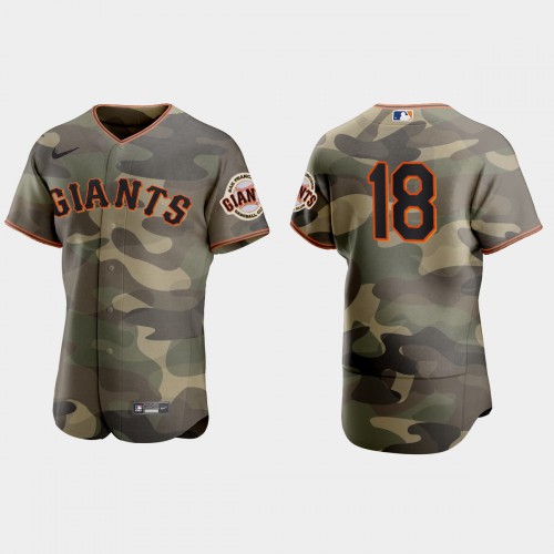 San Francisco San Francisco Giants #18 Tommy La Stella Men's 2021 Armed Forces Day Authentic Jersey -Camo Men's