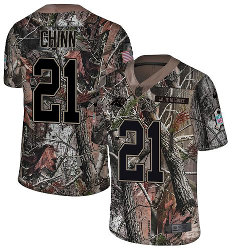 Panthers #21 Jeremy Chinn Camo Men's Stitched Limited Rush Realtree Jersey