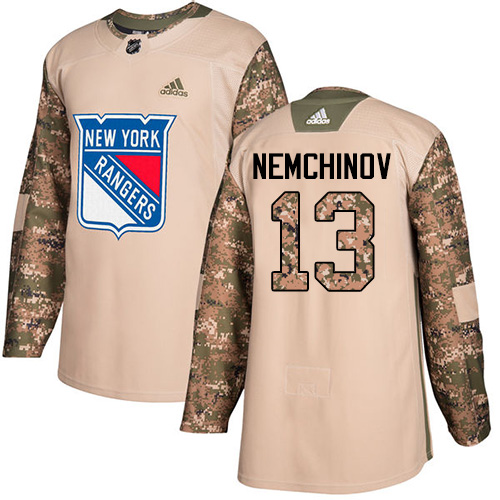 Adidas New York Rangers #13 Sergei Nemchinov Camo Authentic 2017 Veterans Day Stitched Jersey Men's
