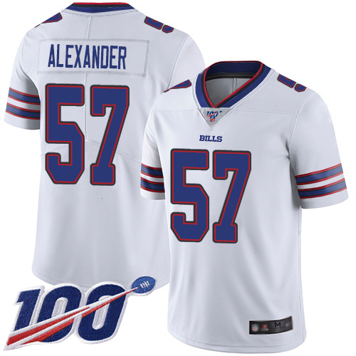 Buffalo Bills #57 Lorenzo Alexander White Men's Stitched 100th Season Vapor Limited Jersey Men's