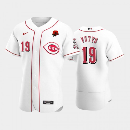Cincinnati Cincinnati Reds #19 Joey Votto Men's Authentic 2021 Memorial Day Jersey - White Men's