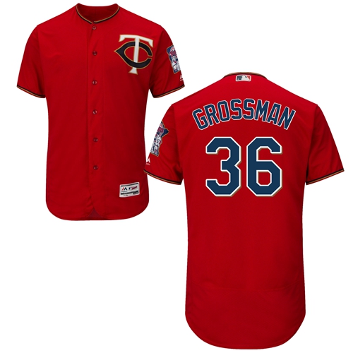 Minnesota Twins #36 Robbie Grossman Red Flexbase Authentic Collection Stitched Jersey Men's
