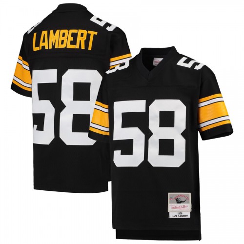 Youth Pittsburgh Pittsburgh Steelers #58 Jack Lambert Mitchell & Ness Black 1976 Legacy Retired Player Jersey Youth