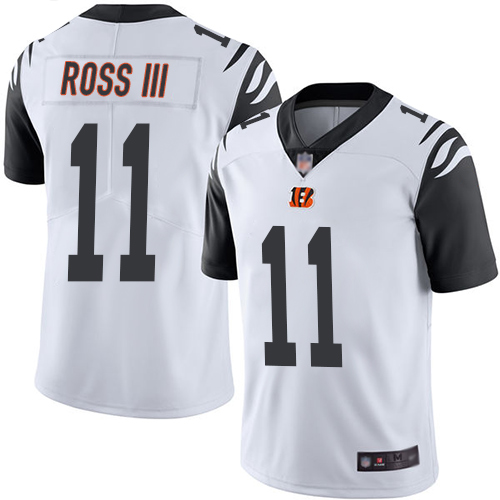 Cincinnati Bengals #11 John Ross III White Men's Stitched Limited Rush Jersey Men's