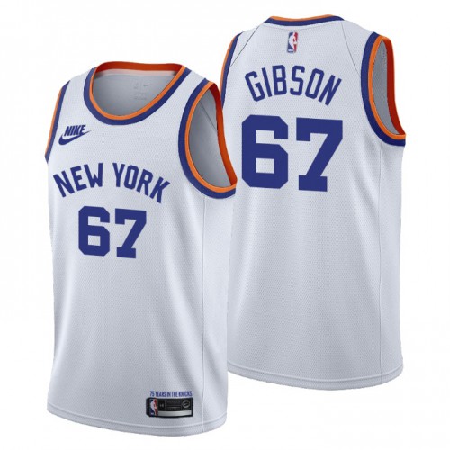 New York New York Knicks #67 Taj Gibson Mens Releases Classic Edition 75th Anniversary Jersey White Mens