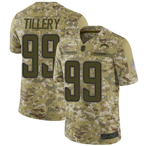 Los Angeles Chargers #99 Jerry Tillery Camo Men's Stitched Limited 2018 Salute To Service Jersey Men's