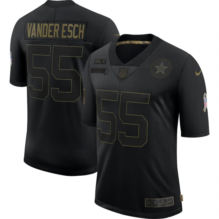 Dallas Cowboys #55 Leighton Vander Esch 2020 Salute To Service Limited Jersey Black