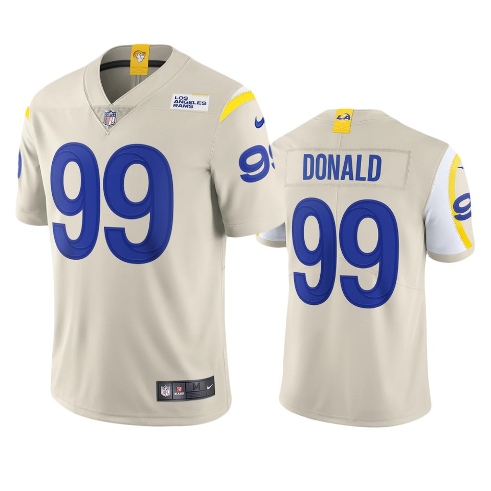 Los Angeles Rams #99 Aaron Donald Men's Vapor Limited Jersey - Bone