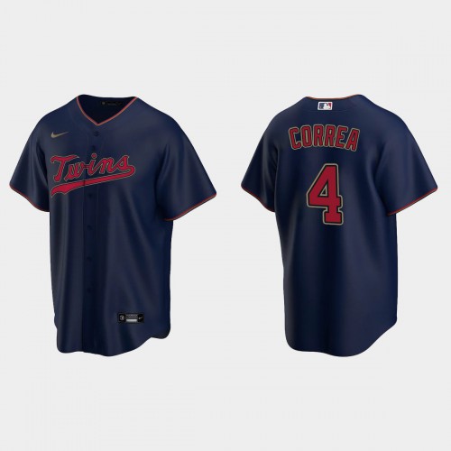 Minnesota Minnesota Twins #4 Carlos Correa Men's Replica Navy Alternate Team Jersey Men's