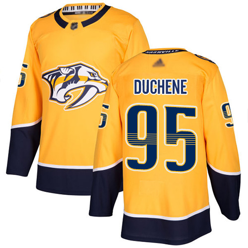 Adidas Nashville Predators #95 Matt Duchene Yellow Home Authentic Stitched Jersey Men's