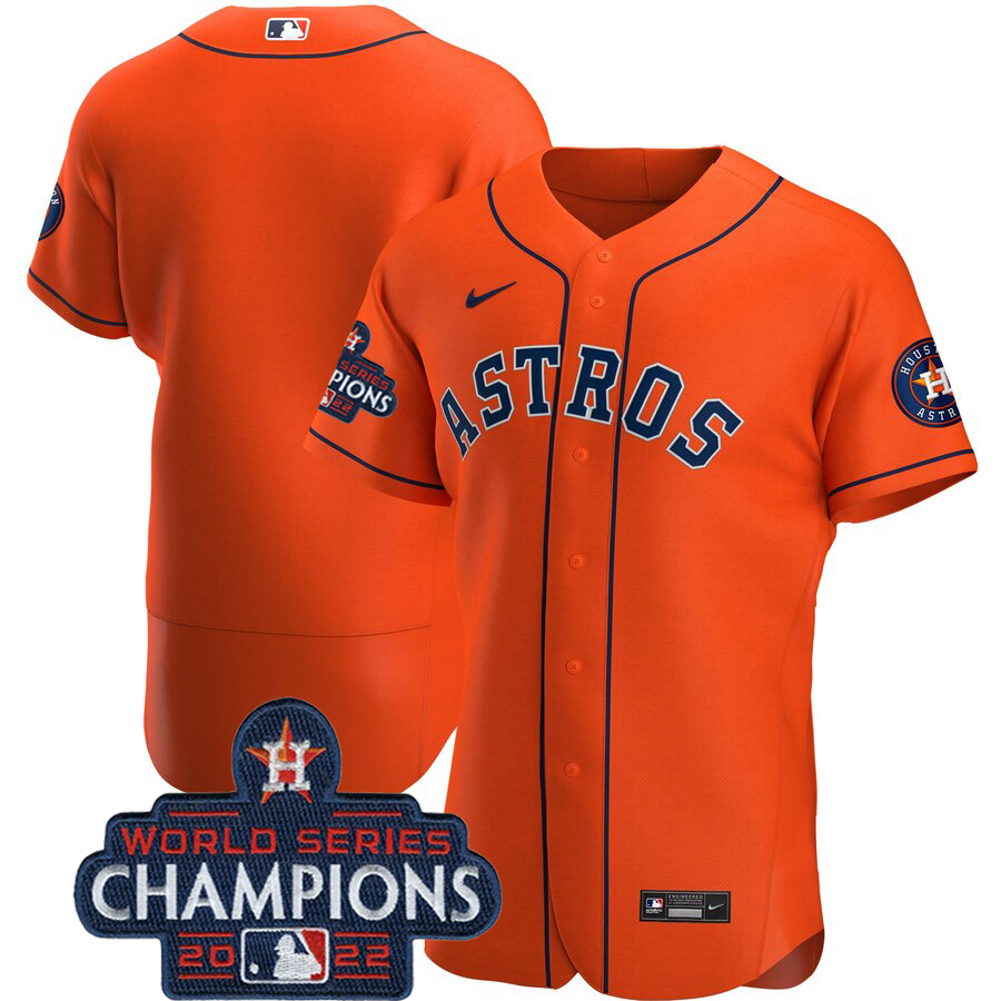 Houston Astros Blank Orange 2022 World Series Champions Orange Alternate Authentic Team Jersey
