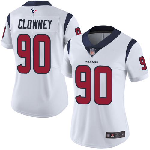 Houston Texans #90 Jadeveon Clowney White Women's Stitched Vapor Untouchable Limited Jersey Womens