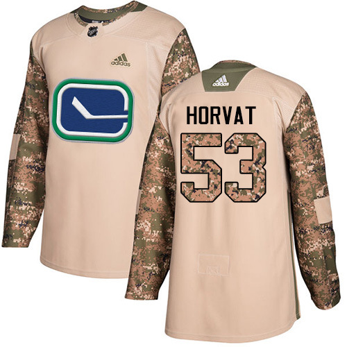Adidas Vancouver Canucks #53 Bo Horvat Camo Authentic 2017 Veterans Day Youth Stitched Jersey Youth