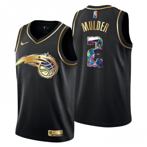 Orlando Orlando Magic #2 Mychal Mulder Mens Golden Edition Diamond Logo 2021/22 Swingman Jersey - Black Mens