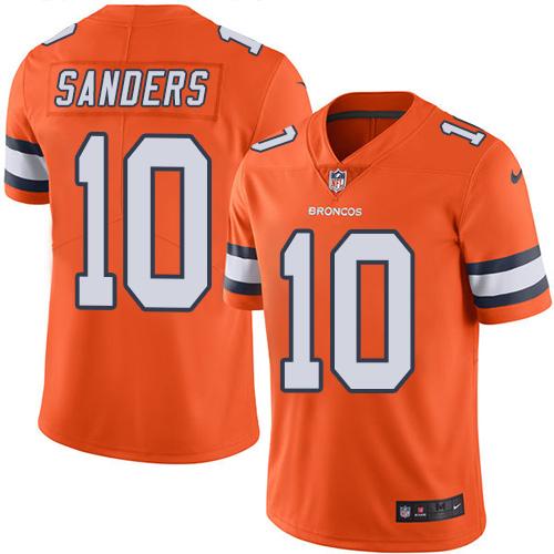 Denver Broncos #10 Emmanuel Sanders Orange Youth Stitched Limited Rush Jersey Youth