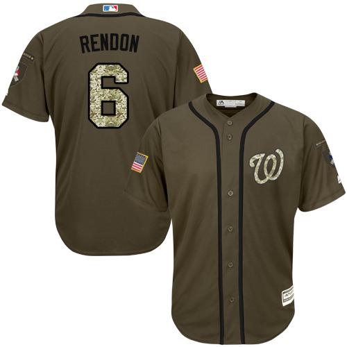 Washington Nationals #6 Anthony Rendon Green Salute to Service Stitched Youth Jersey Youth