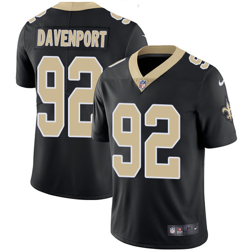 New Orleans Saints #92 Marcus Davenport Black Team Color Men's Stitched Vapor Untouchable Limited Jersey Men's