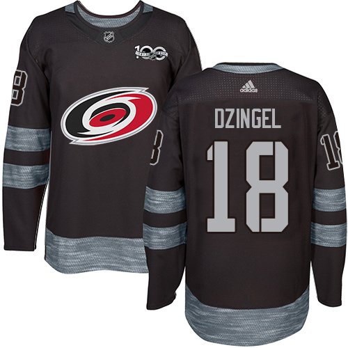 Adidas Carolina Hurricanes #18 Ryan Dzingel Black 1917-2017 100th Anniversary Stitched Jersey Men's