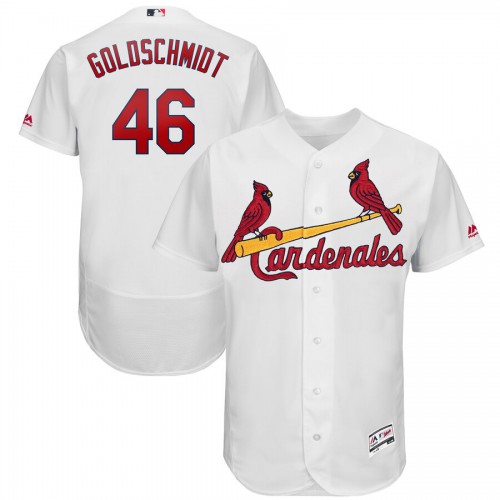 St. Louis St.Louis Cardinals #46 Paul Goldschmidt Majestic 2019 Hispanic Heritage Flex Base Authentic Player Jersey White Men's