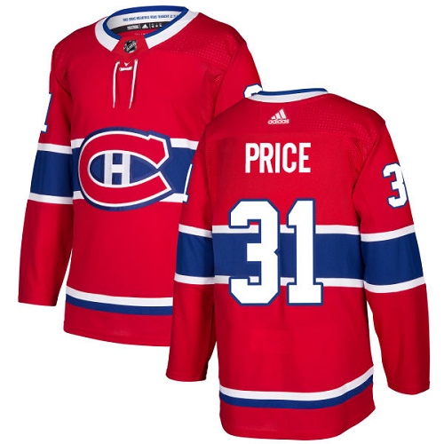 Adidas Montreal Canadiens #31 Carey Price Red Home Authentic Stitched Jersey Men's