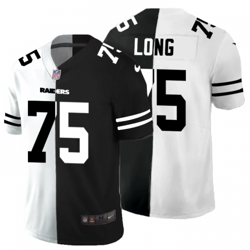 Las Vegas Las Vegas Raiders #75 Howie Long Men's Black V White Peace Split Vapor Untouchable Limited Jersey Men's