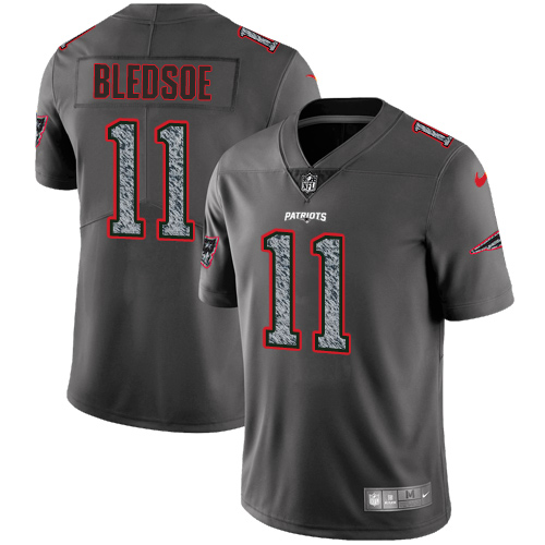 New England Patriots #11 Drew Bledsoe Gray Static Men's Stitched Vapor Untouchable Limited Jersey Men's